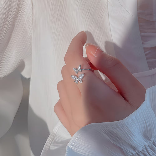 Butterfly Zircon Adjustable Ring