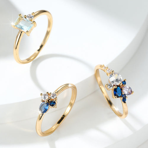 Azure Reflection Ring Set